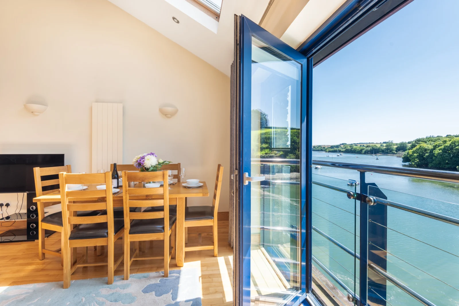 Juliette balcony with estuary views from the open plan living space