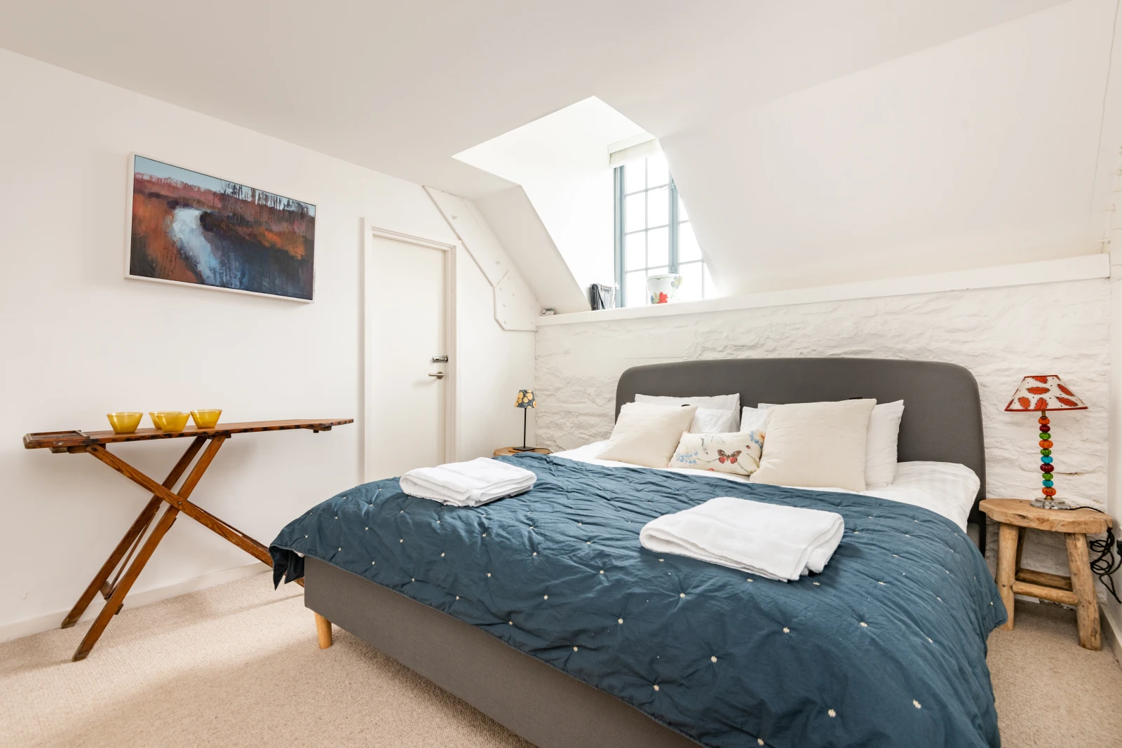 Master bedroom with super king size bed.