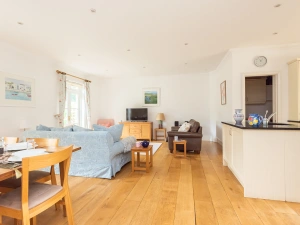 The open plan living and kitchen area