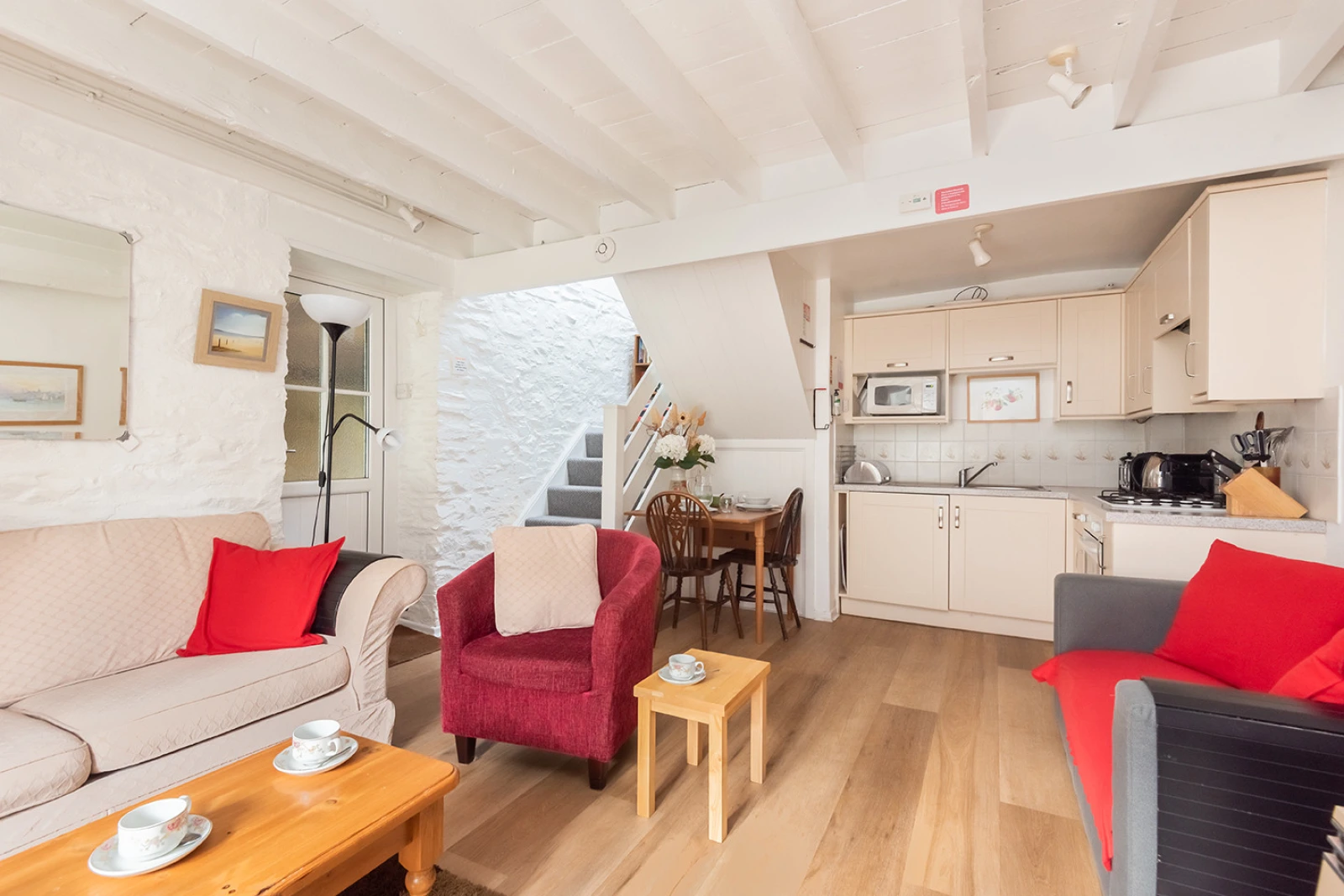 The lounge and kitchen area 
