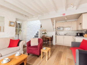 The lounge and kitchen area 