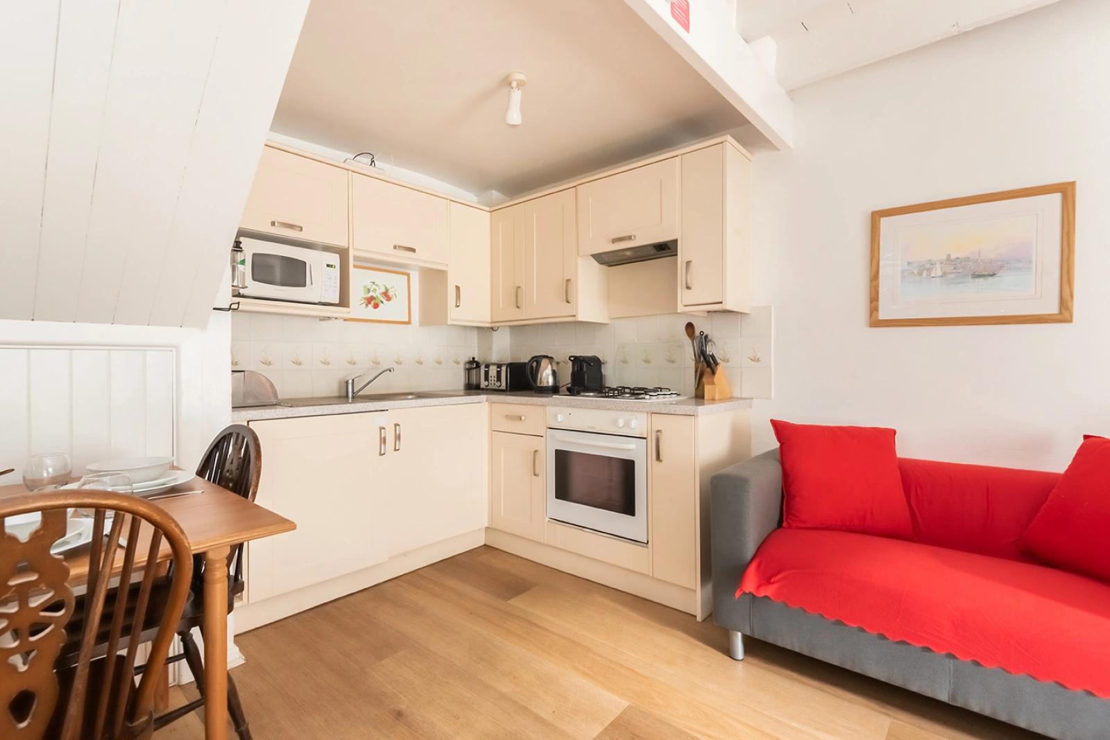 The open plan living area