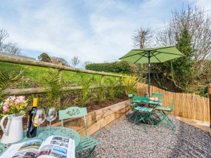 The sunny upper terrace