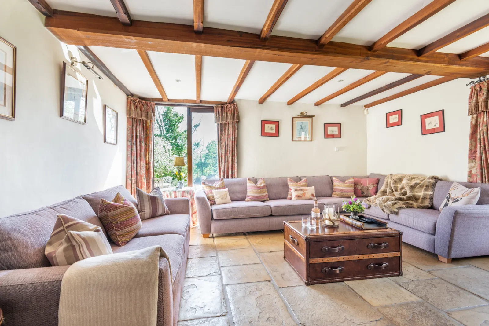 Relaxing sitting room with log burner