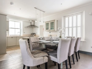 The dining table with the added extension 