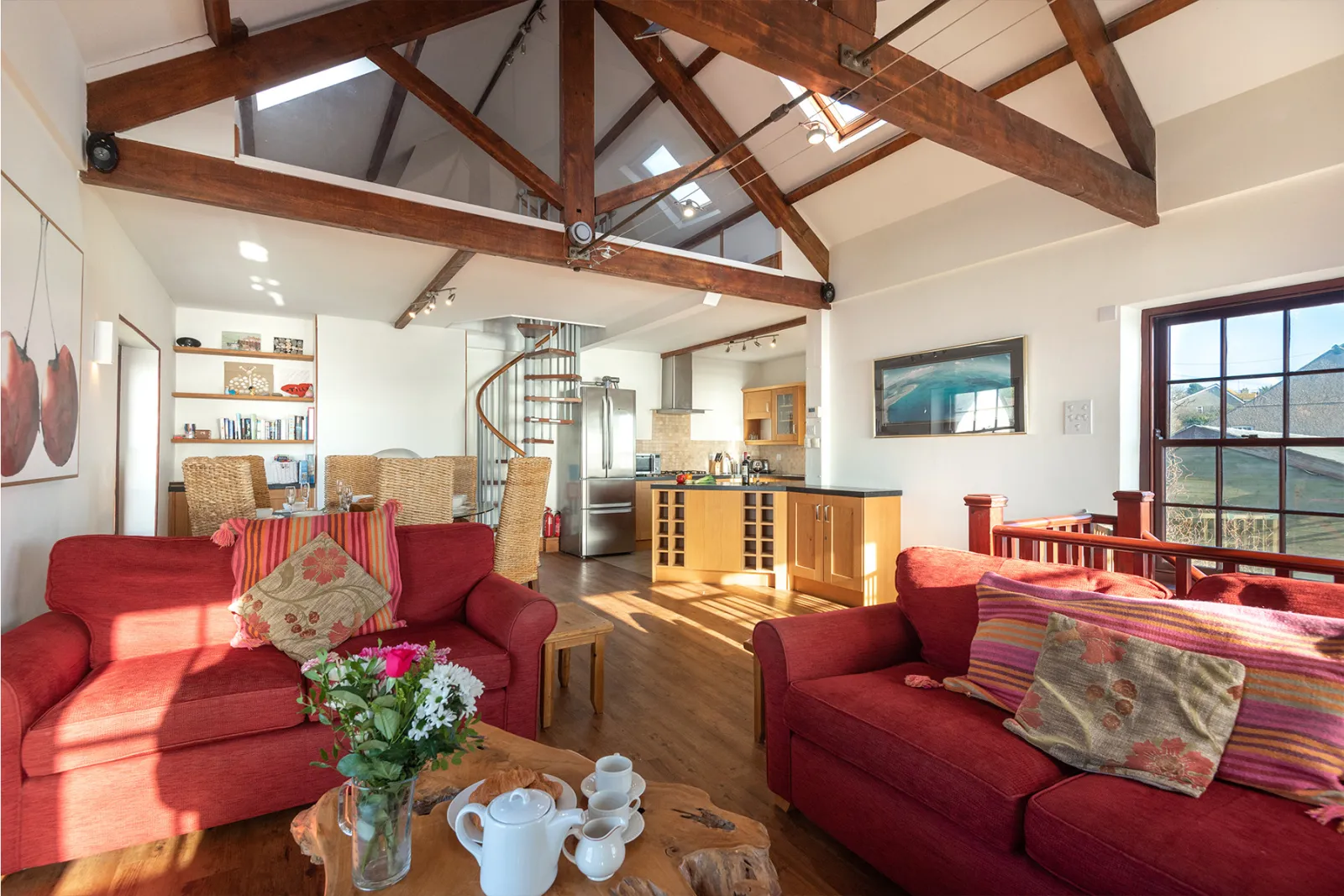 The open plan living/kitchen/dining room