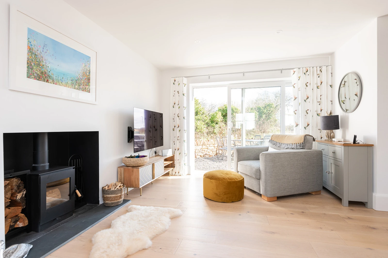 The cosy lounge with log burner 