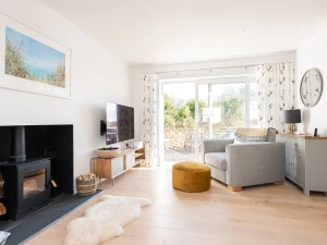 The cosy lounge with log burner 