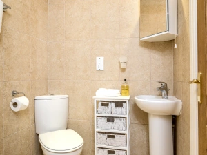 The en-suite with large walk-in shower, wc and hand basin.