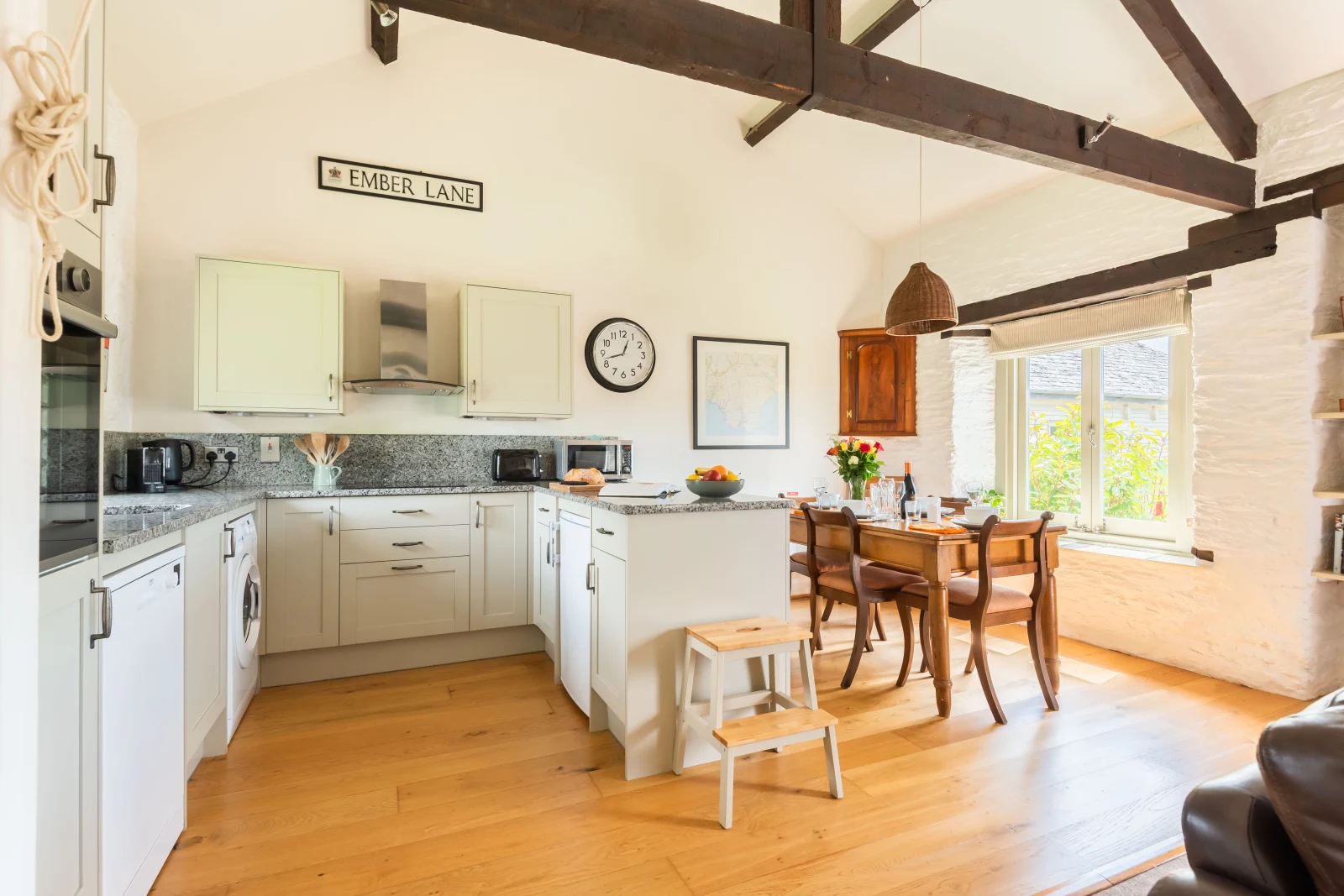 Another view of the kitchen and dining area
