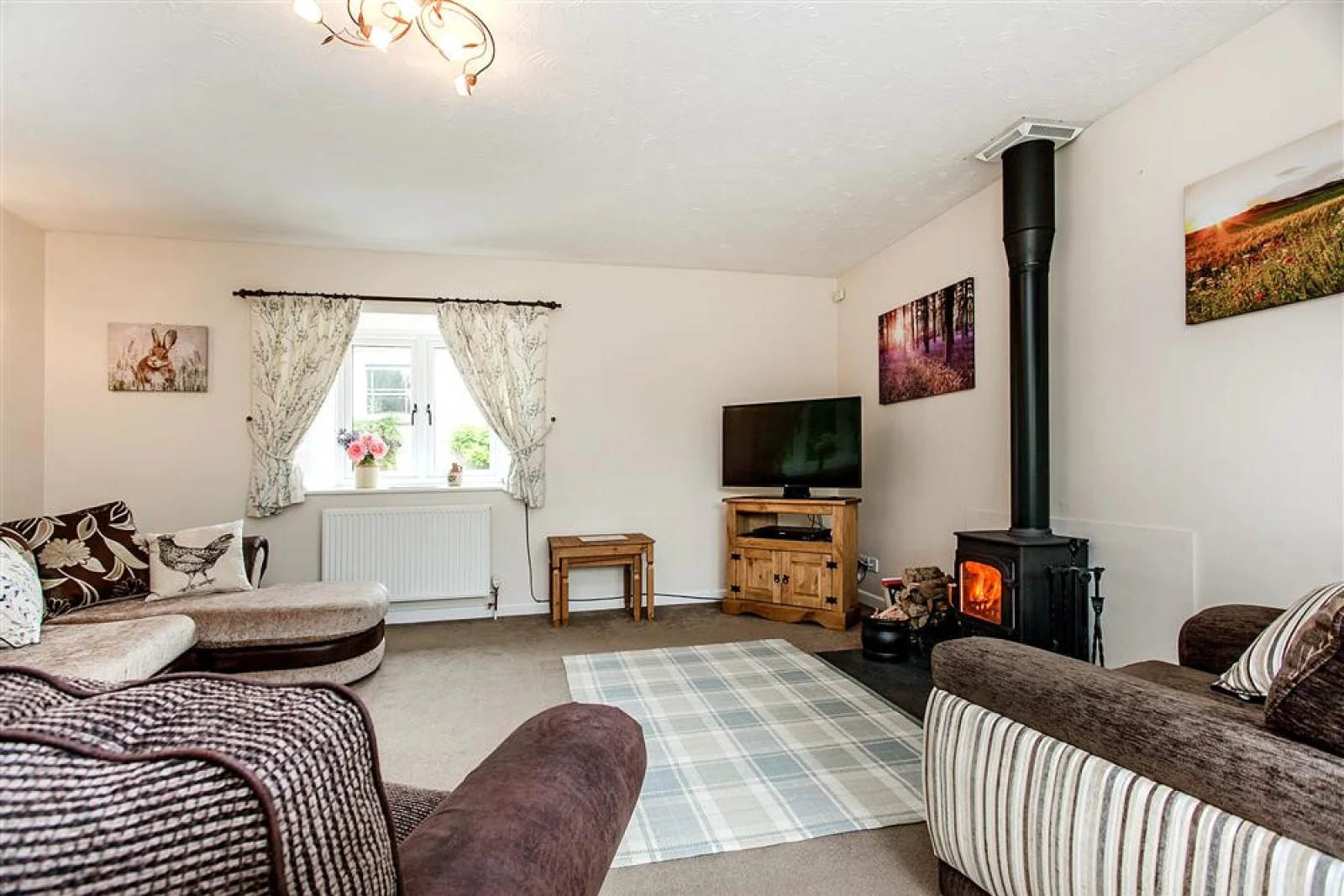 Cosy and warm by the log burner