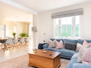 The cosy lounge area with large corner sofa. 