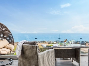 Panoramic sea views form the balcony