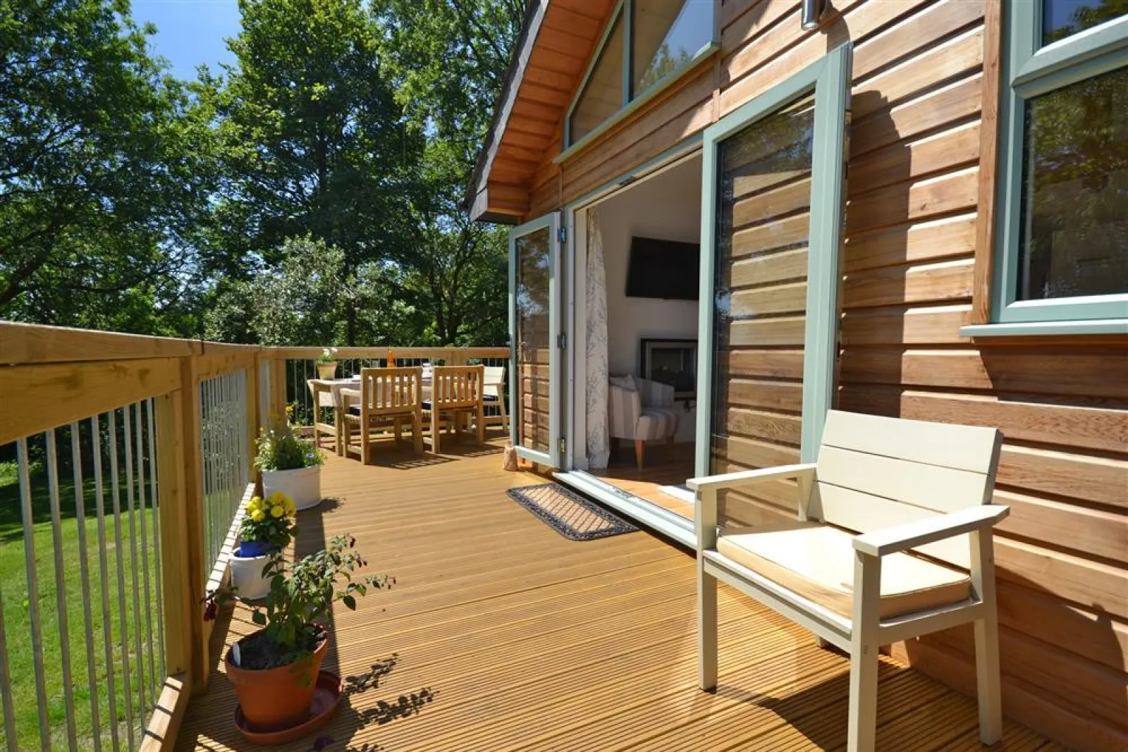One side of the decking area