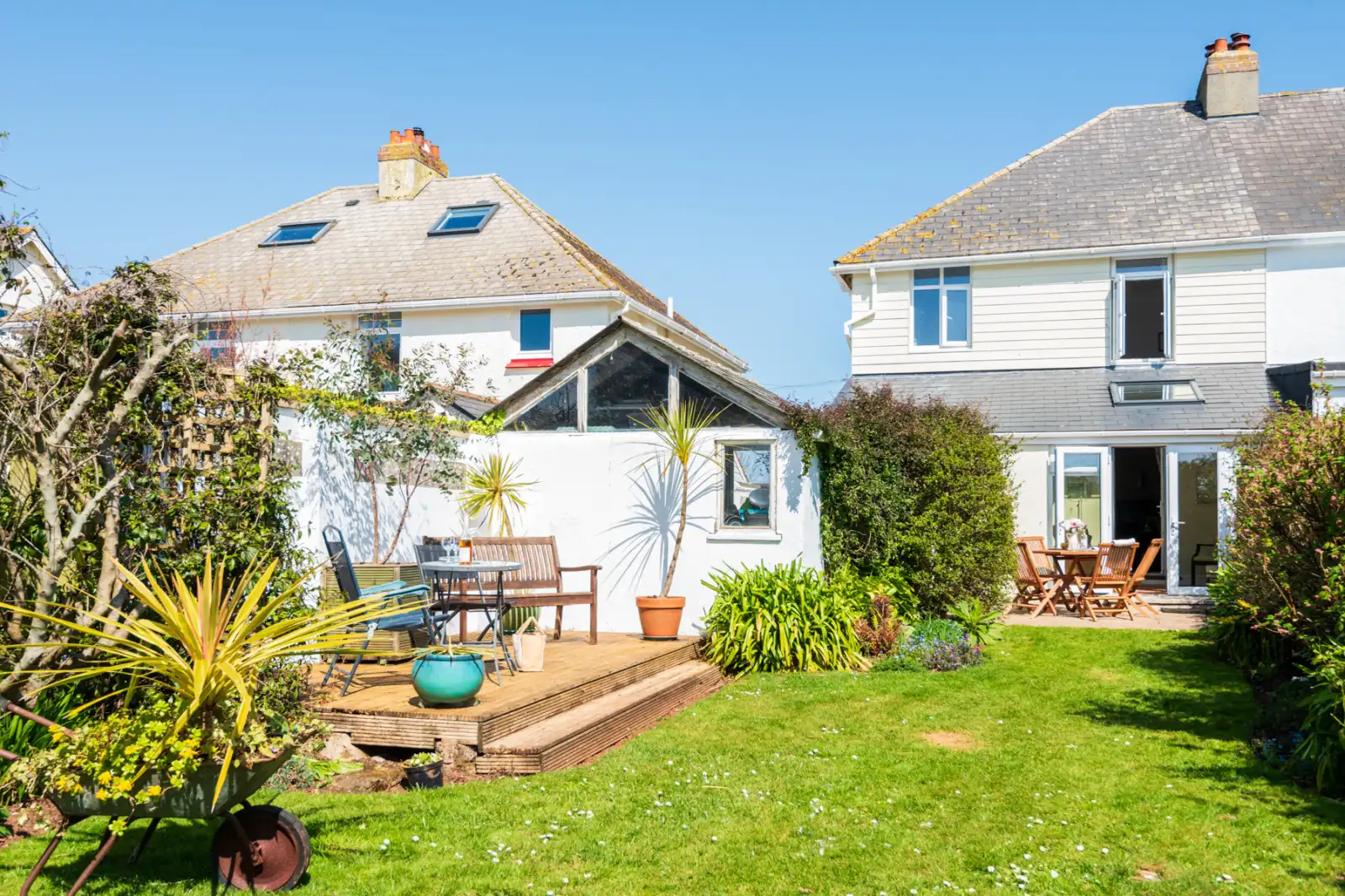 Another view of the delightful rear garden.