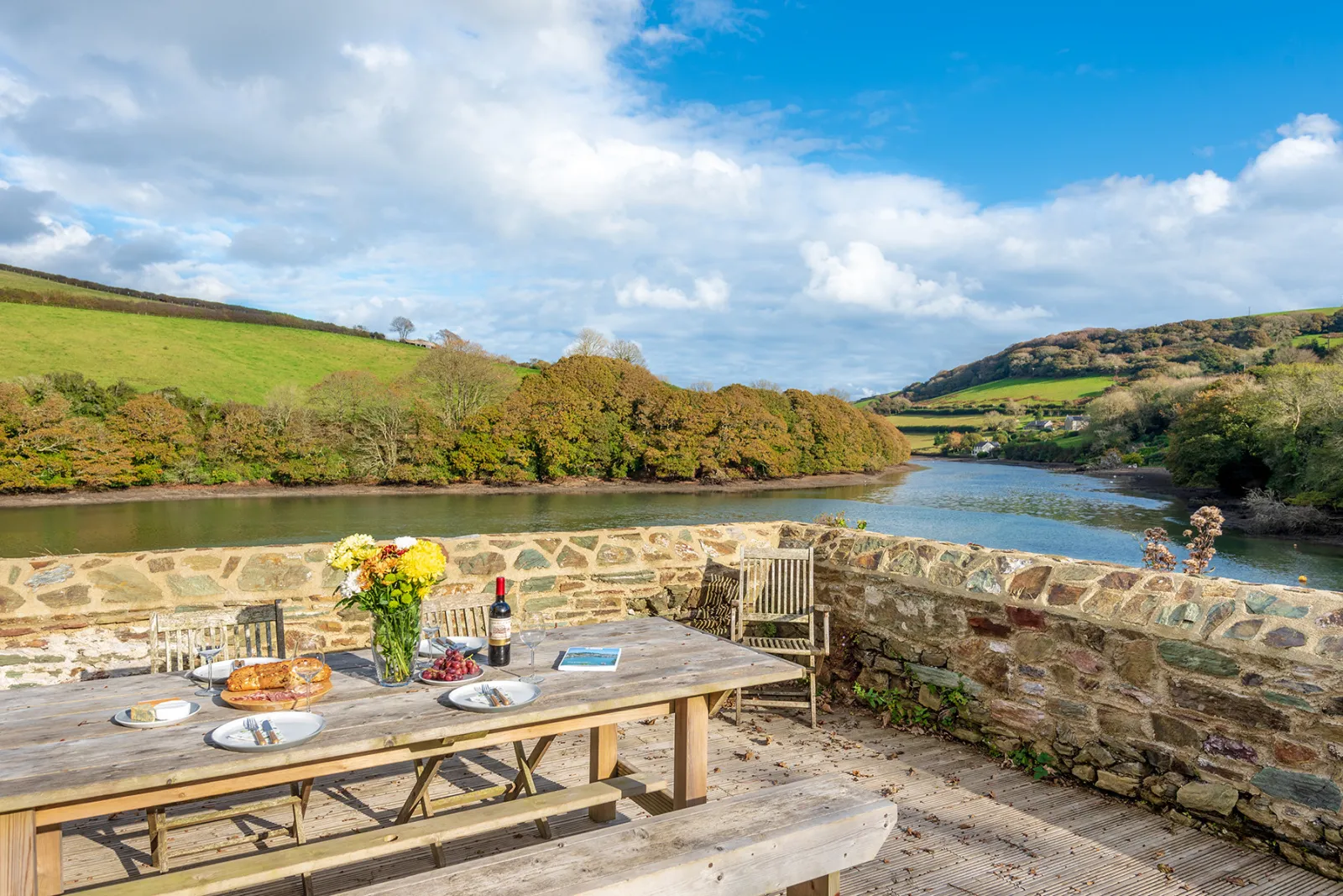 The lime kiln- a beautiful terrace perched above the estuary-perfect for all the party to dine al fresco
