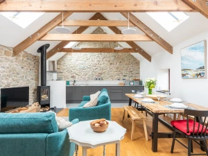The stunning kitchen/living/dining 