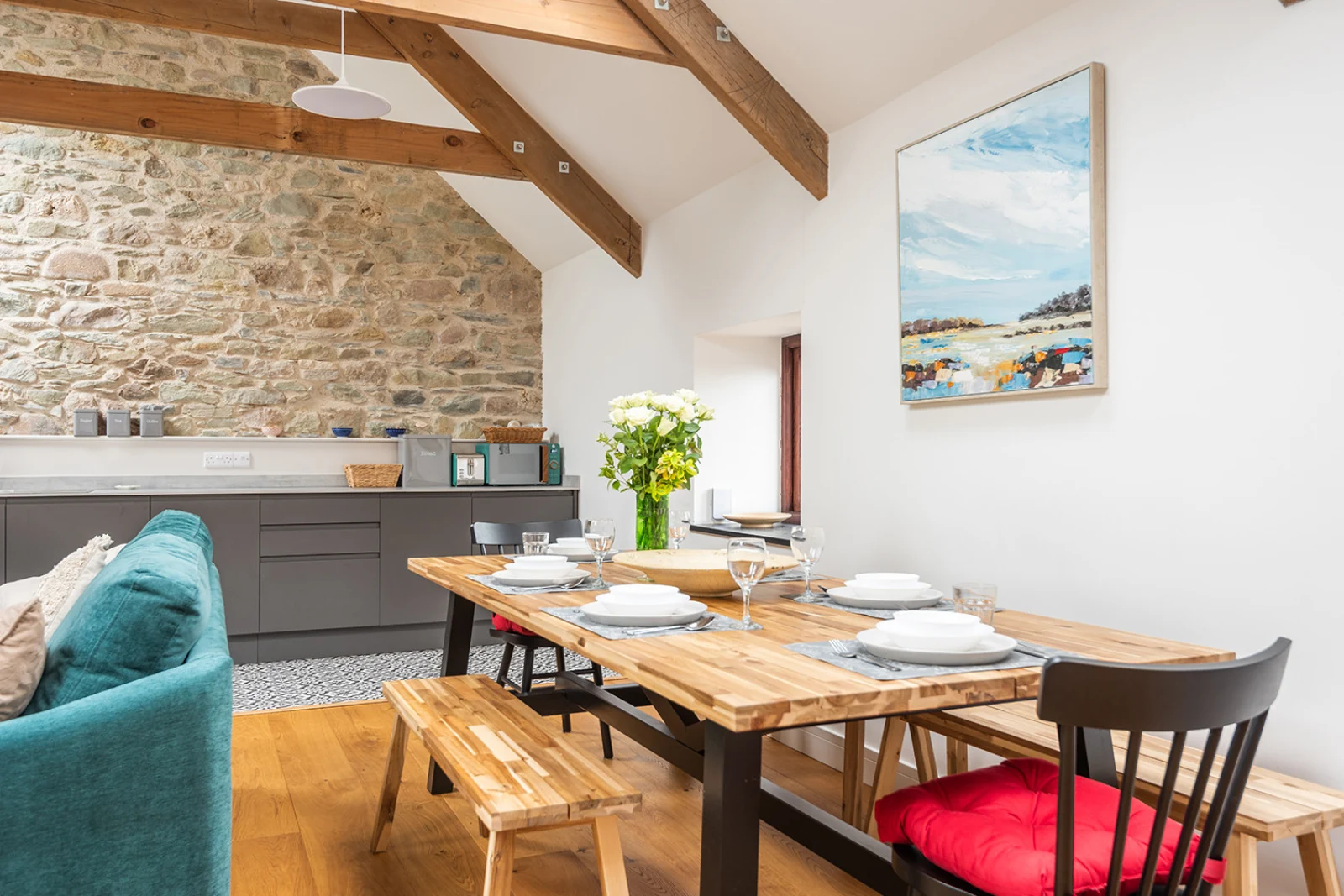 The dining area 
