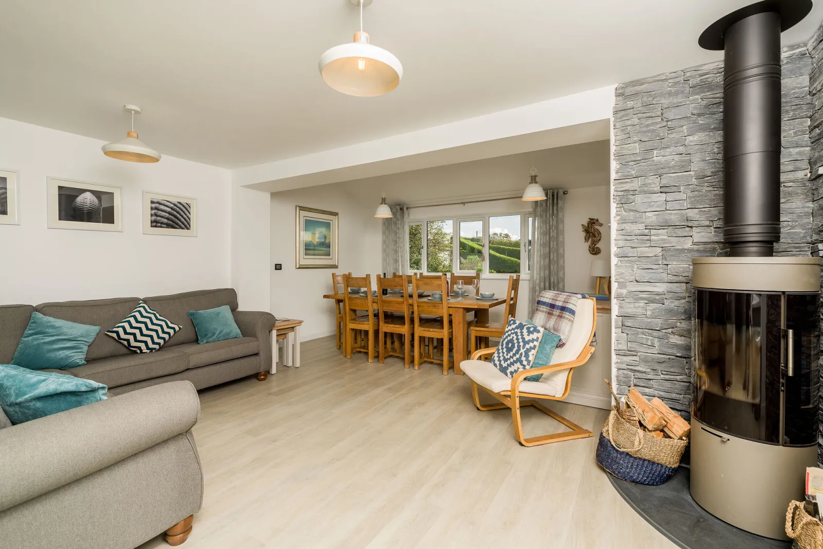 The open plan living area