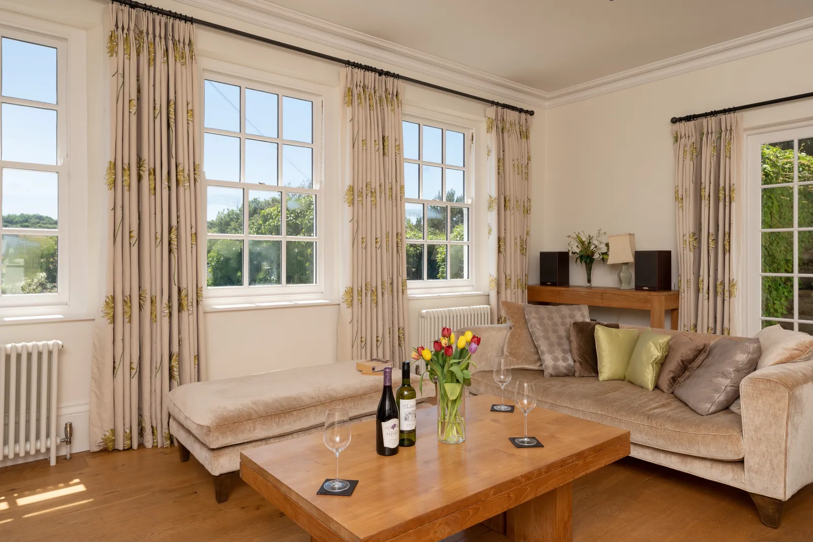 Plenty of sofas and occasional furniture in the pretty lounge room.