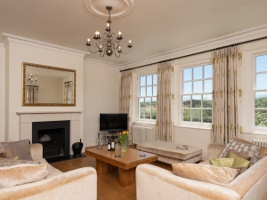 Views and a sense of grandeur throughout.