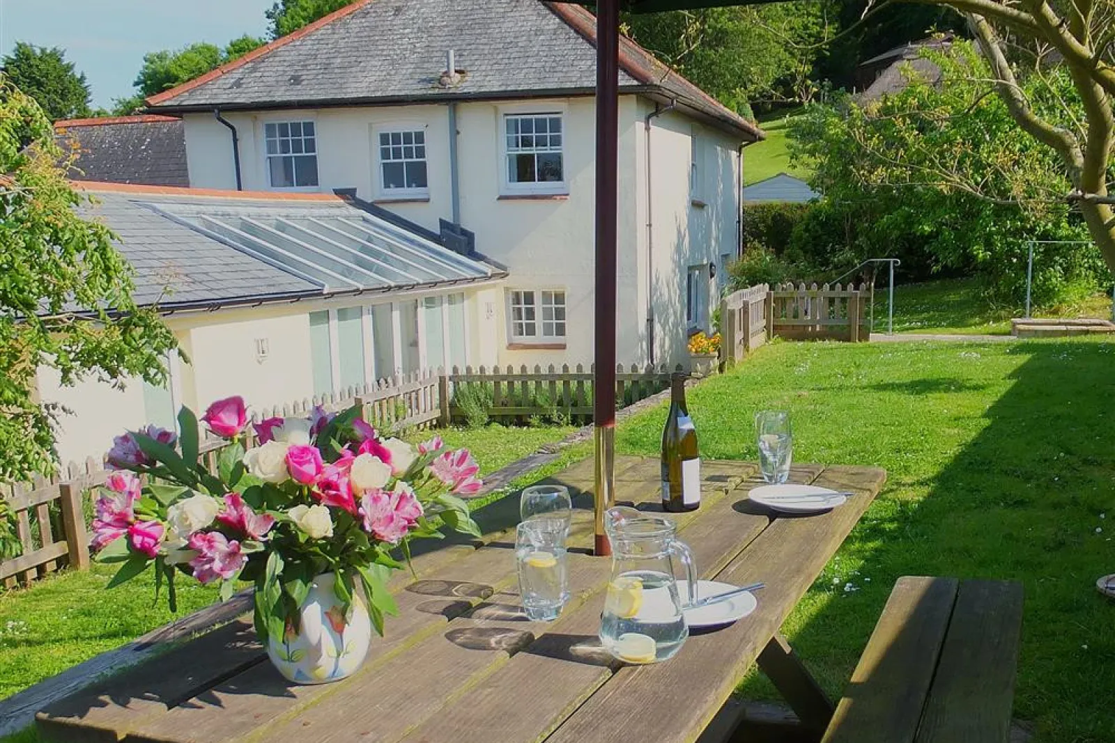 Homelands from the picnic table at the top of the garden.