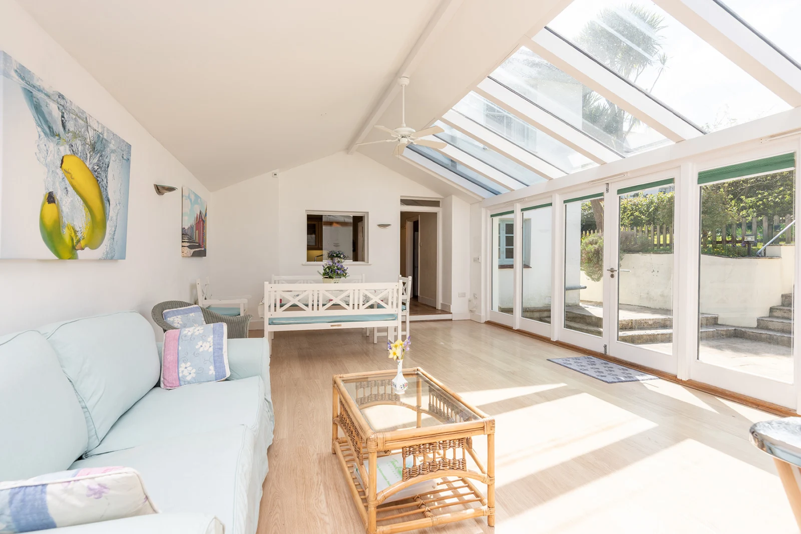The large conservatory with games room and dining area