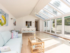 The large conservatory with games room and dining area