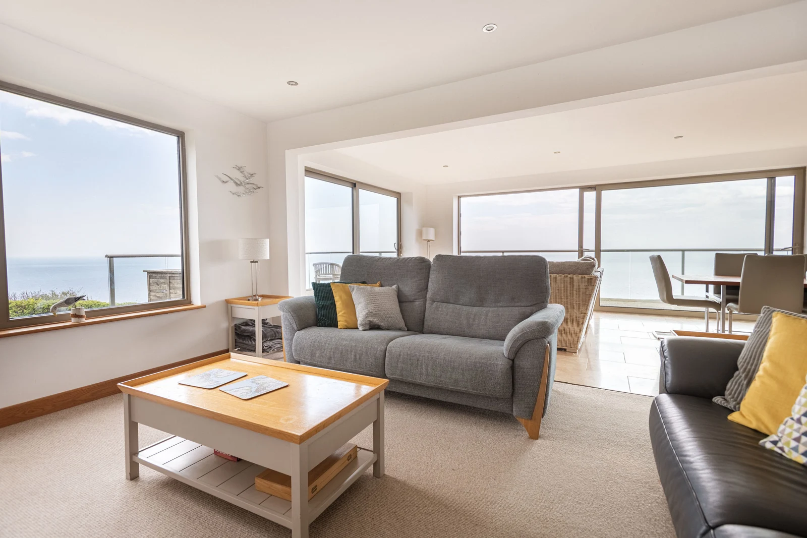 The cosy lounge area with log burner