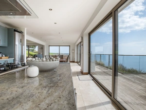 Stunning scenes out to sea from the kitchen at Horizons