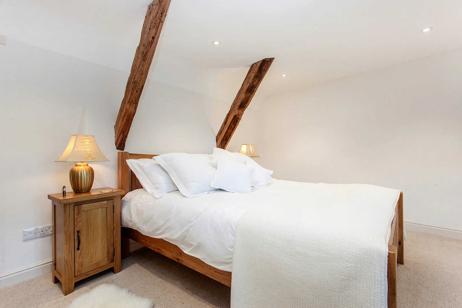 The commodious master room with en-suite bathroom.