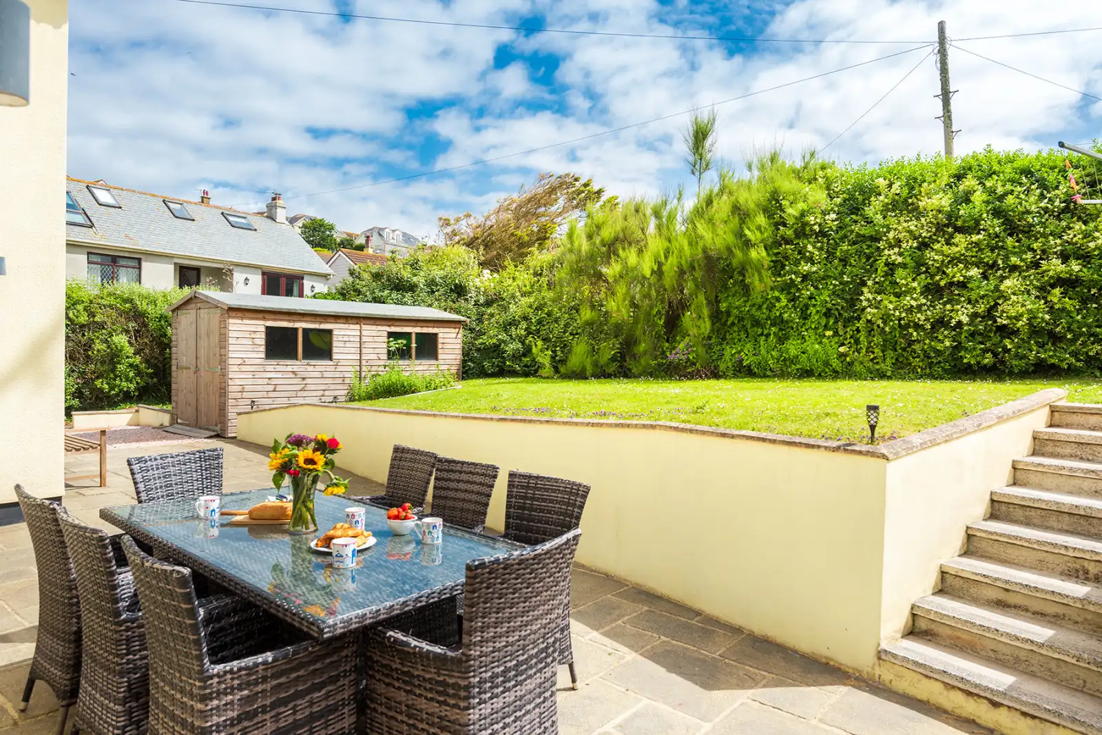 The lovely patio perfect for dining alfresco! 