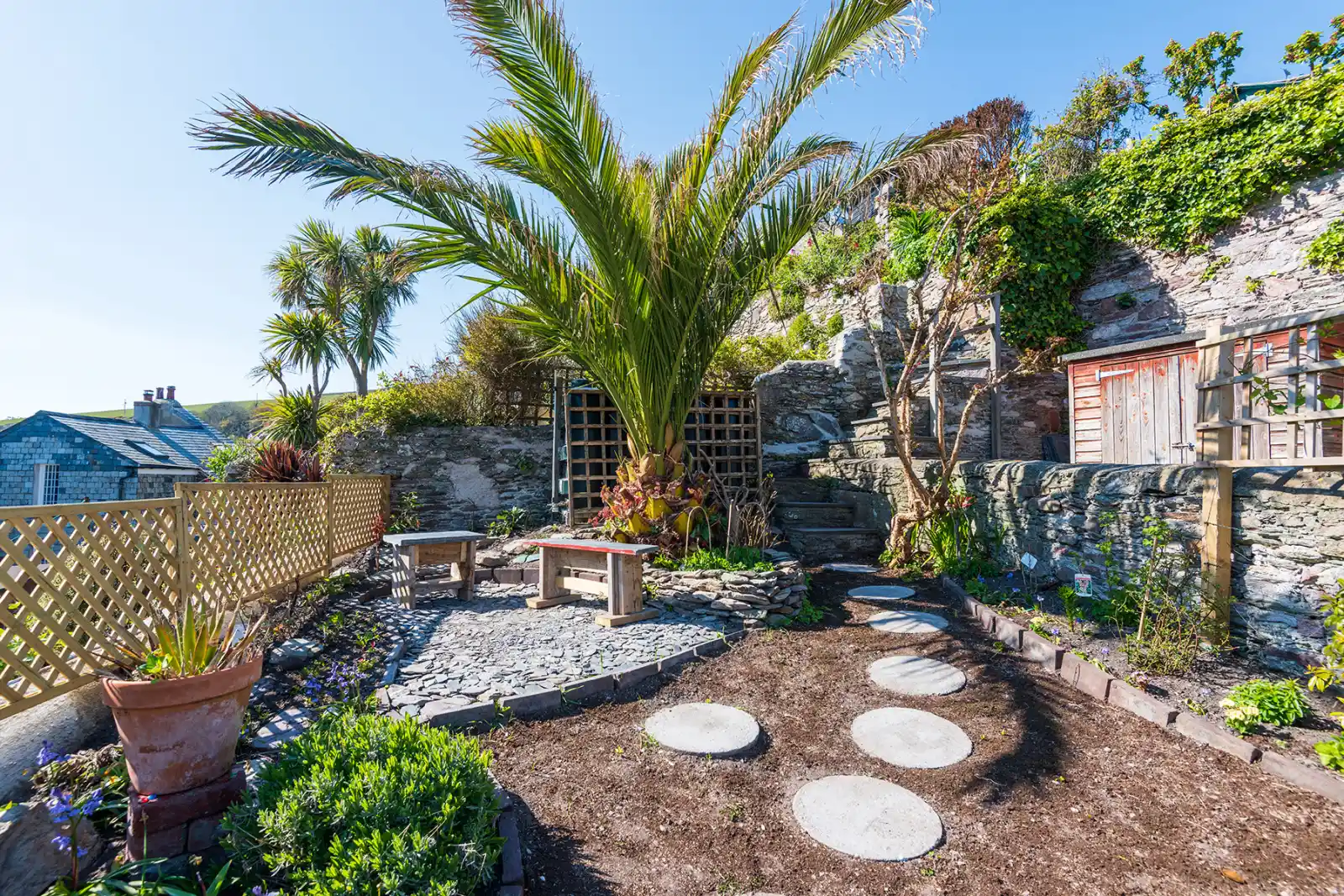 The top garden terrace