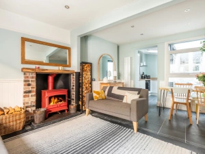 The open plan living dining kitchen space