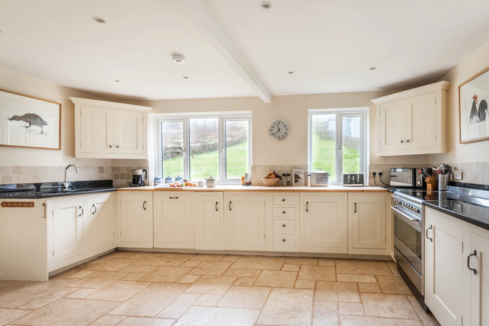 The spacious kitchen