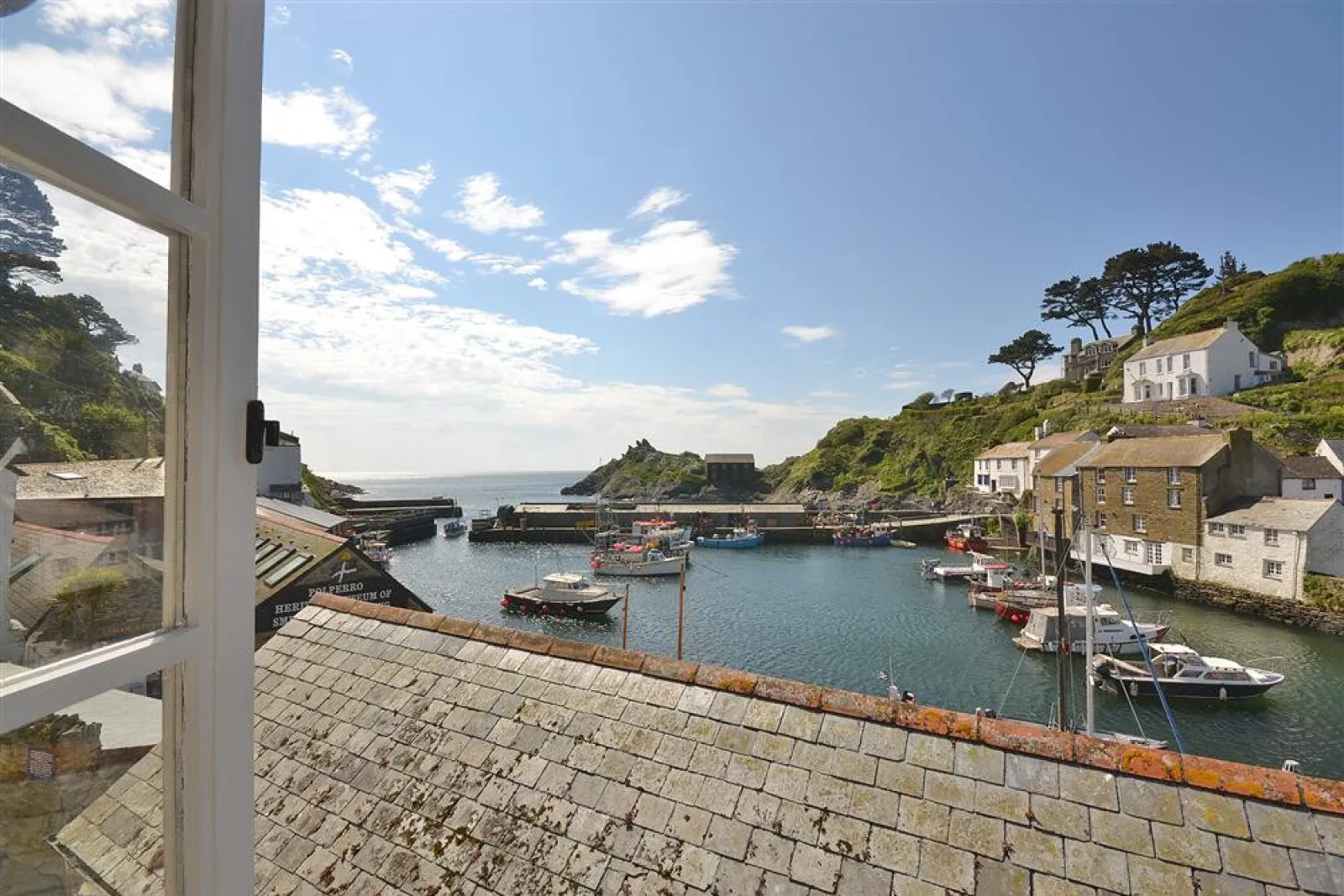 The lovely views of Polperro harbour and out to sea from Penny Cottage