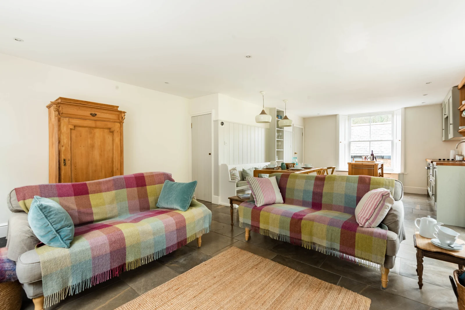 The spacious open plan living area
