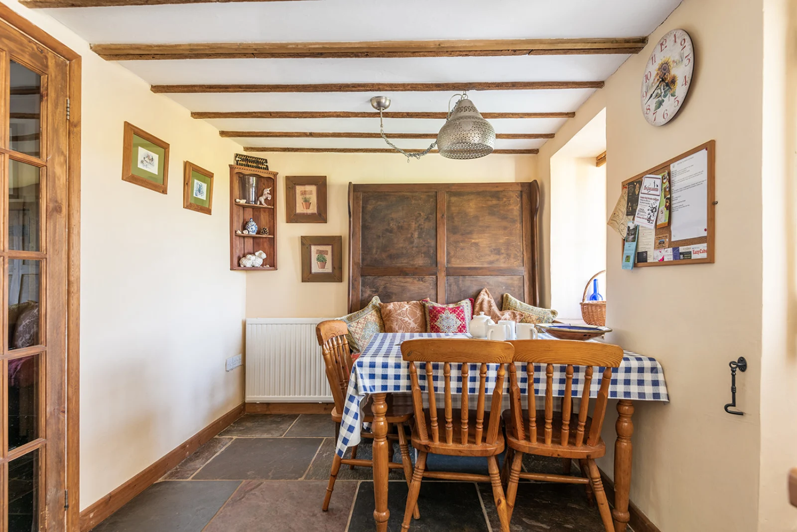 Dining table within kitchen/dining room 