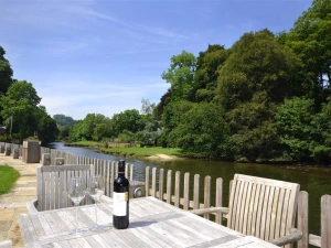 The stunning water views from the garden at Perchwood Shippon.