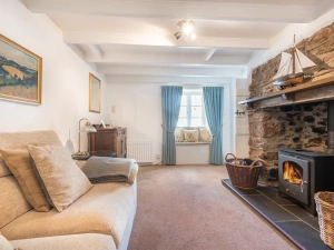 The lovely wood-burner in the lounge, cosy in the winter. 