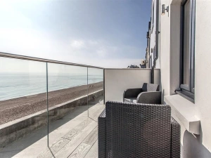 The new balcony off the sitting room with stunning sea views!