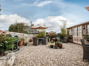 The entrance into the shared garden