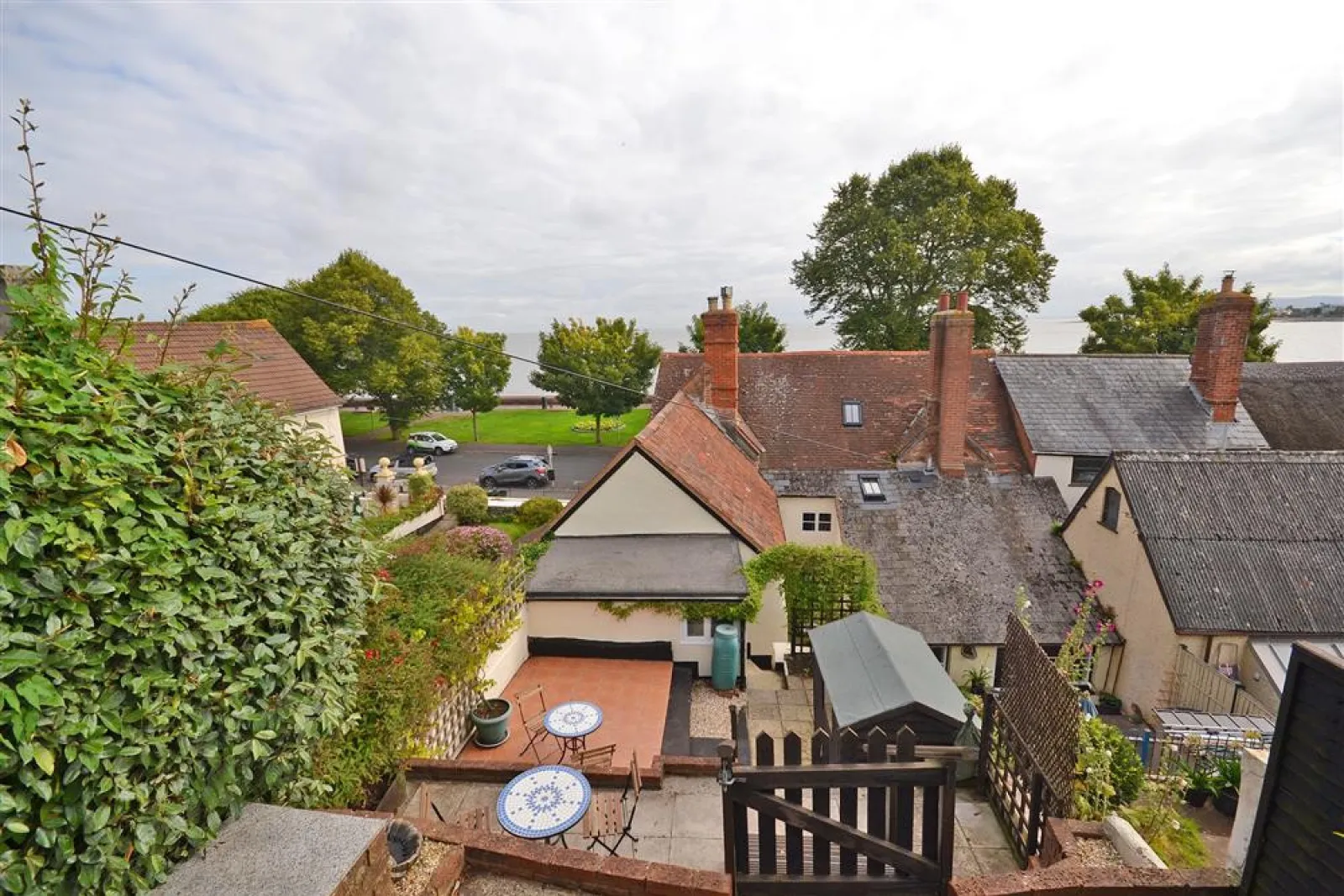 The view from the top terrace in the garden.