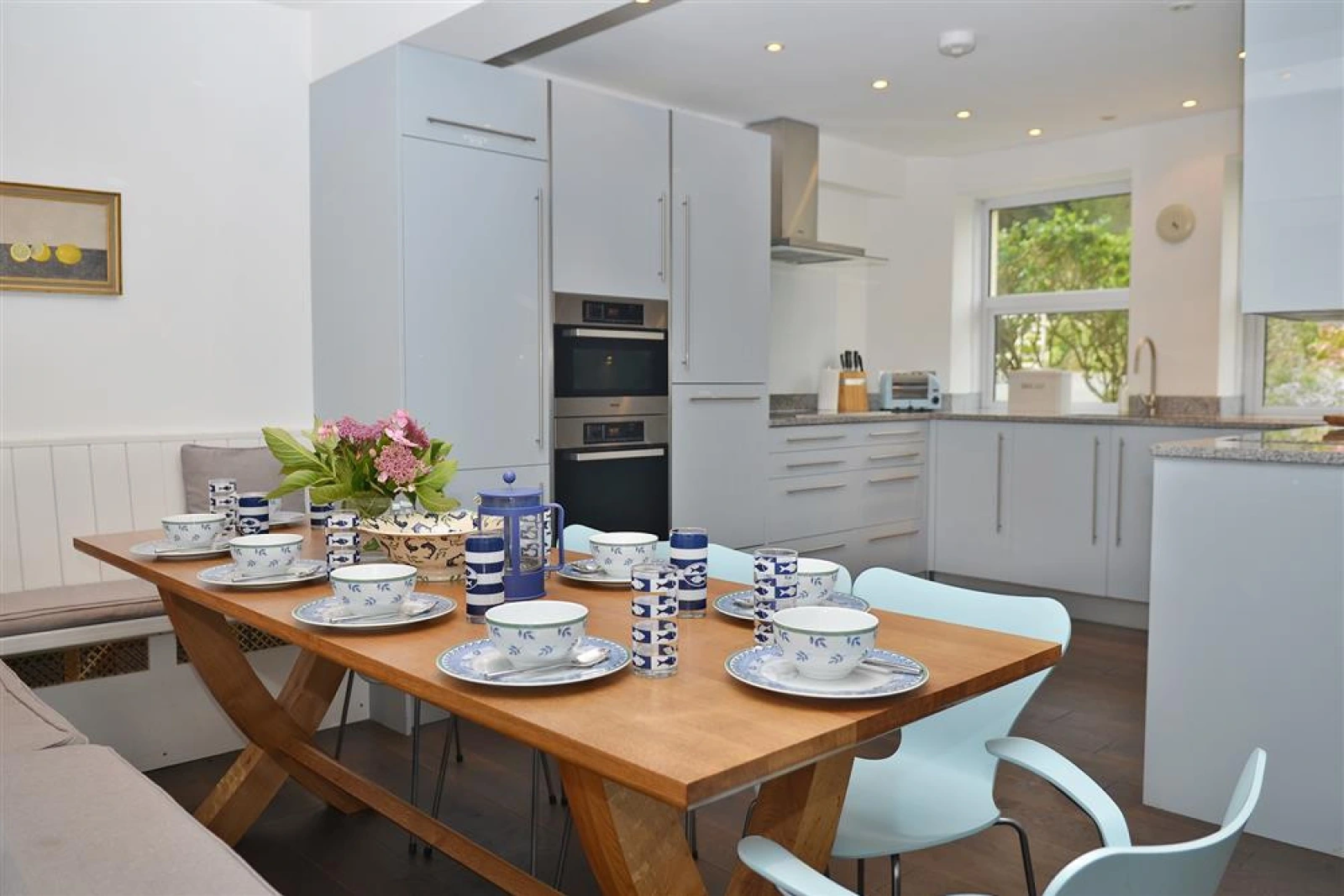 The fabulous kitchen, and large table (with leaf) to seat 12
