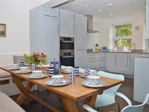 The fabulous kitchen, and large table (with leaf) to seat 12