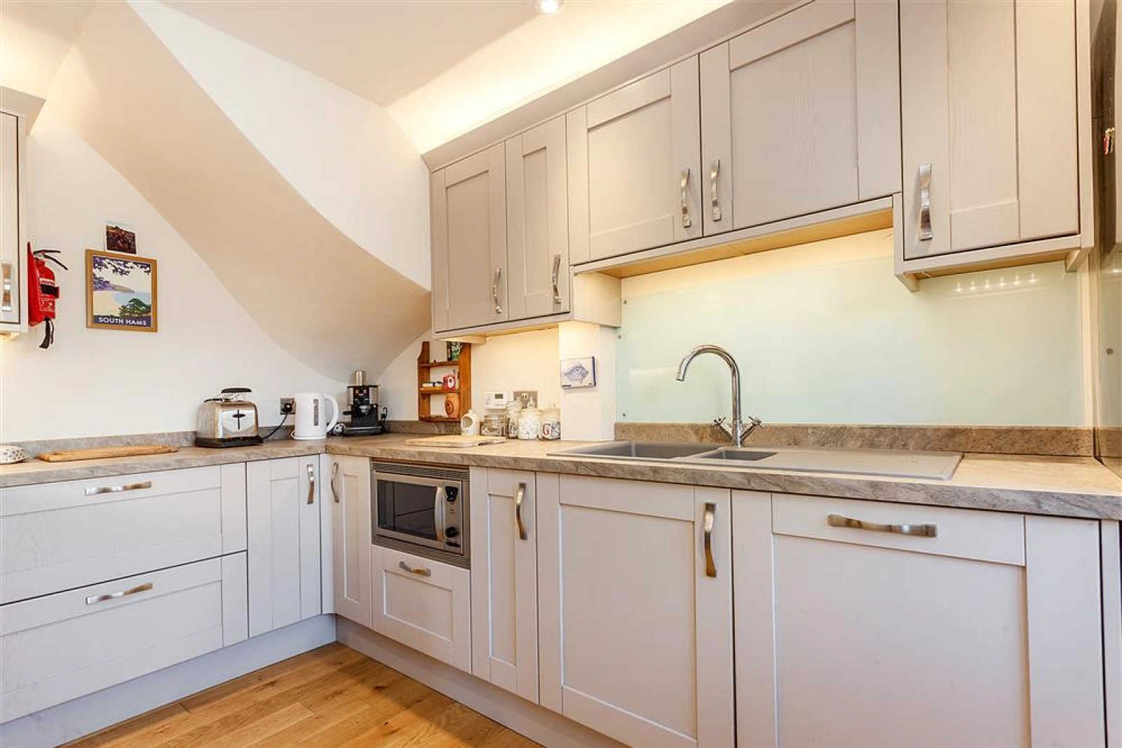 The modern well equipped kitchen.