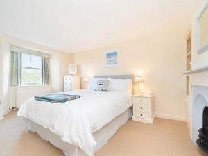 Pretty bedrooms, two with view over the green...towards the sea.