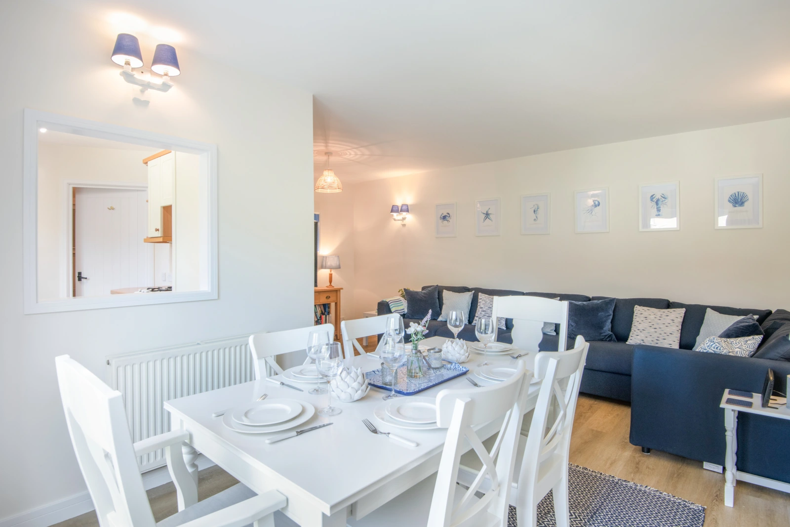 The living and dining area 