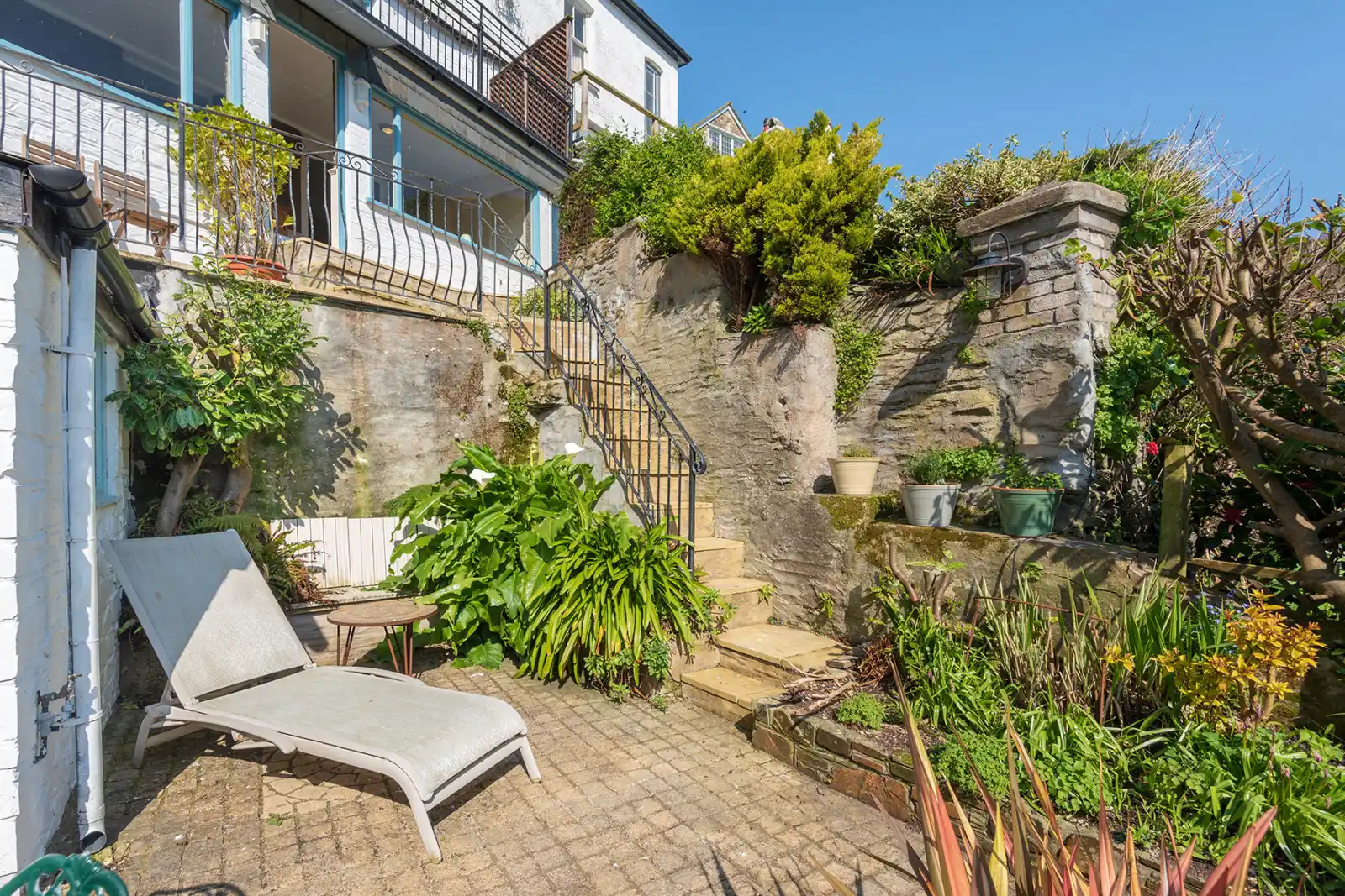 The lower garden terrace