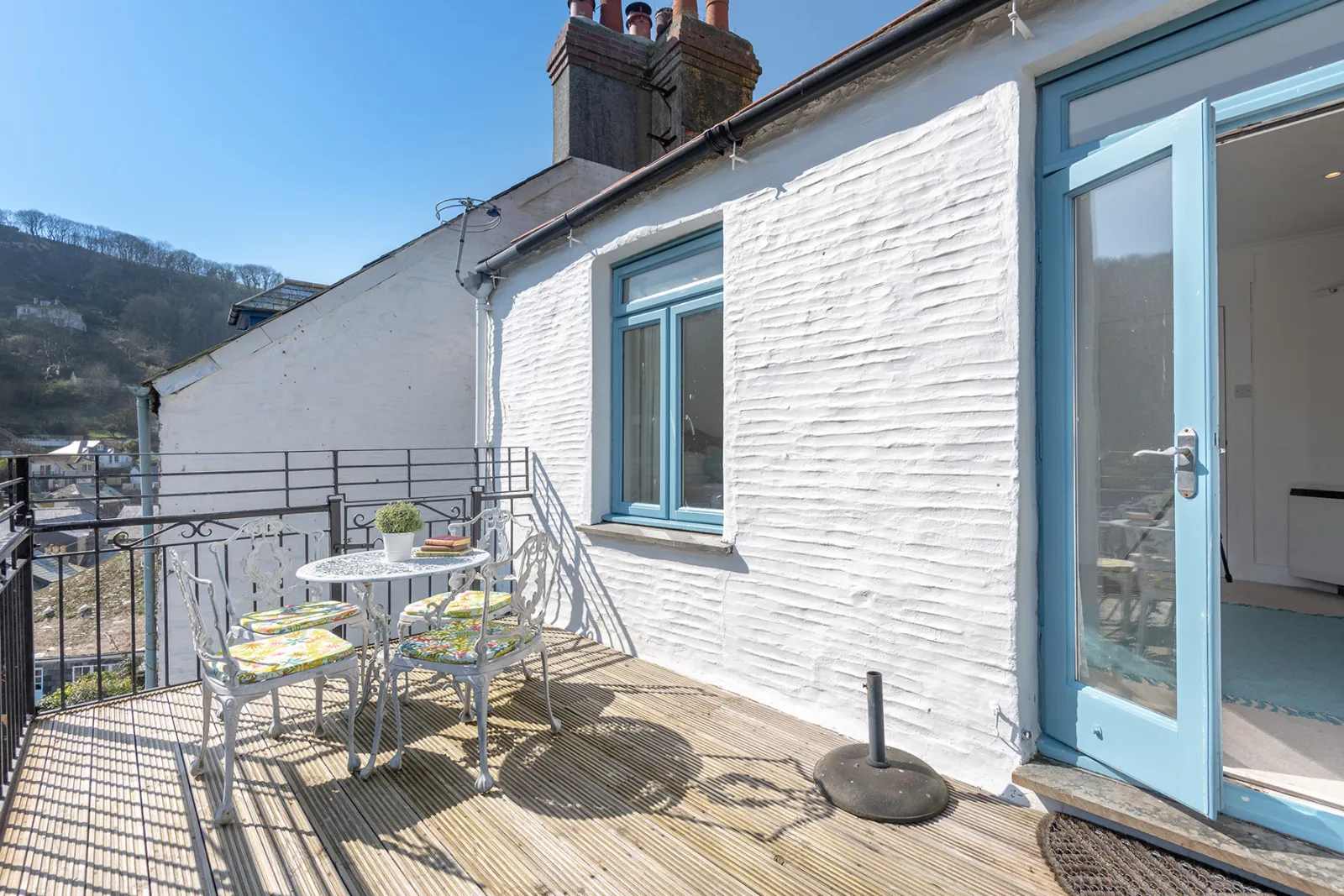The other end of the master bedroom balcony